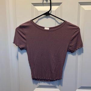 plum tilly’s crop top size small